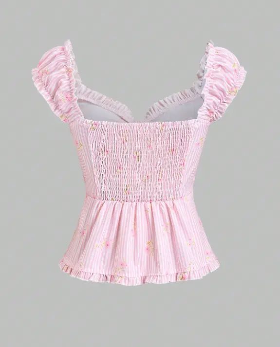 BLUSA FLORES RAYAS — vista alternativa